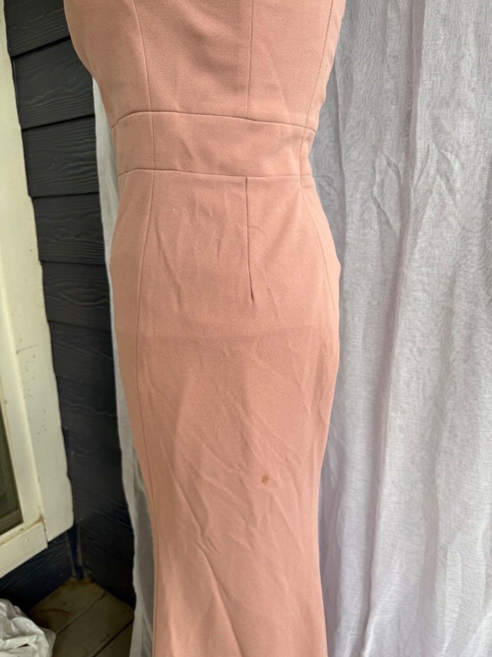 Azazie Rinna Dusty Rose Mermaid Gown | C | One Shoulder Formal Dress | Bridesmai - Picture 6 of 7